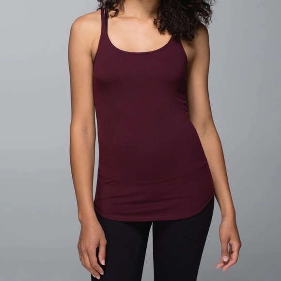 lululemon athletica Tops - Lululemon Refresh Racer Tank Top Luon Bordeaux Drama